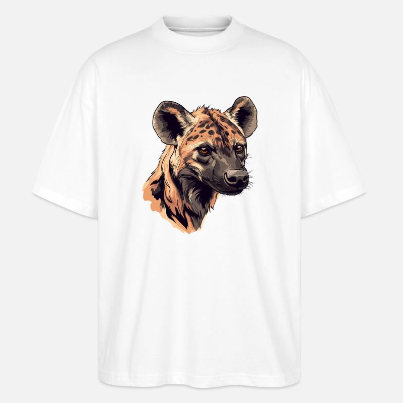 Kräftiges Hyänenporträt Illustration - Stanley/Stella Oversized Unisex Bio T-Shirt Blaster 2.0 - Weiß