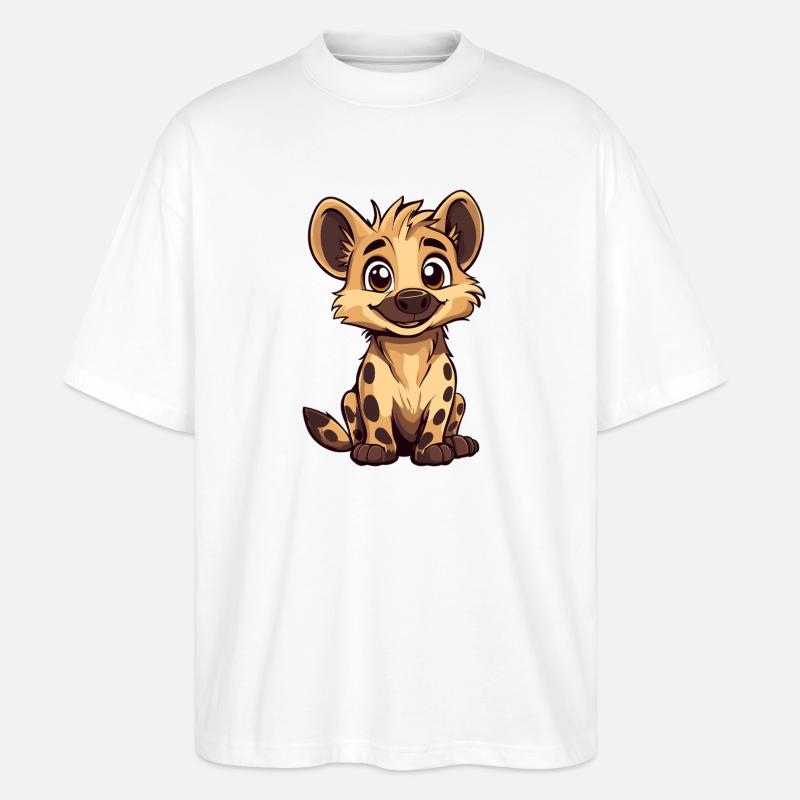 Süße Hyänenfigur im Cartoon-Stil - Stanley/Stella Oversized Unisex Bio T-Shirt Blaster 2.0 - Weiß