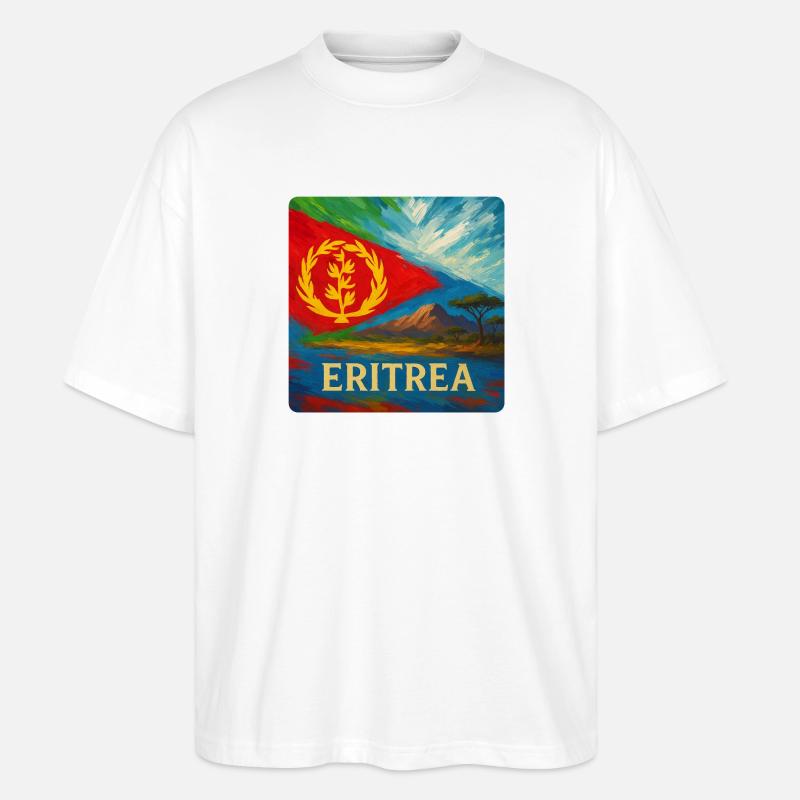 Eritrea Reise Design - Stanley/Stella Oversized Unisex Bio T-Shirt Blaster 2.0 - Weiß