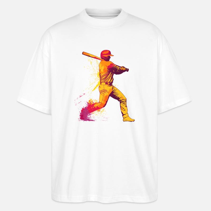 Farbexplosion Baseballschlägerheld - Stanley/Stella Oversized Unisex Bio T-Shirt Blaster 2.0 - Weiß