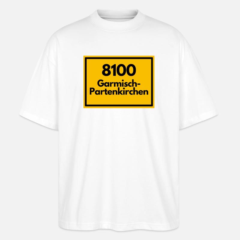 ANCIEN CODE POSTAL 8100 GARMISCH-PARTENKIRCHEN - T-shirt bio Blaster 2.0 coupe oversize Stanley/Stella Unisexe - blanc