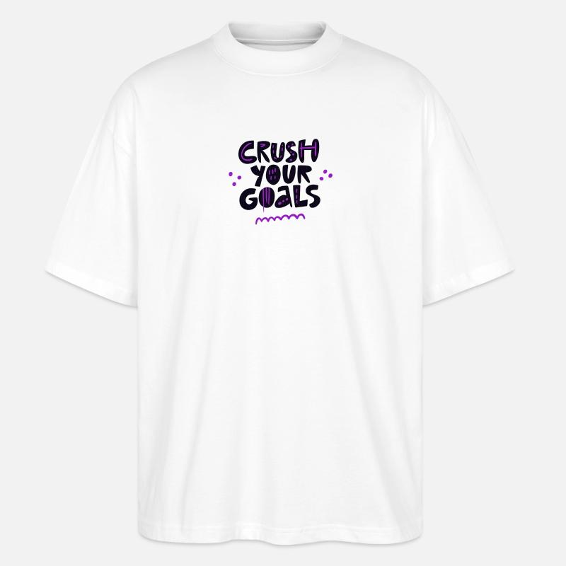 Erreiche deine Ziele: Violet Pulse - Stanley/Stella Oversized Unisex Bio T-Shirt Blaster 2.0 - Weiß