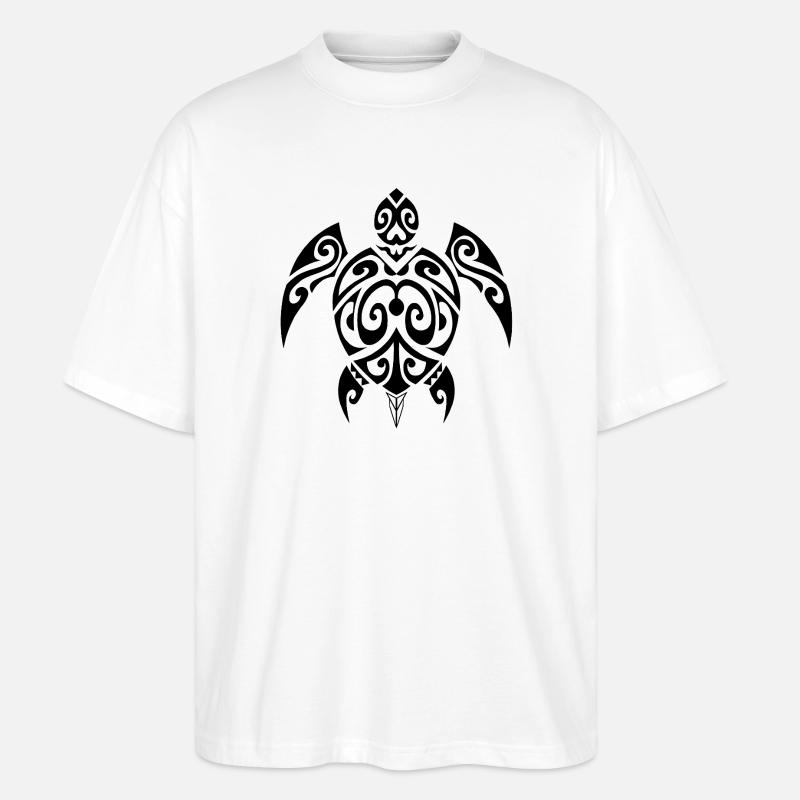 Schildkröte-2-schwarz - Stanley/Stella Oversized Unisex Bio T-Shirt Blaster 2.0 - Weiß