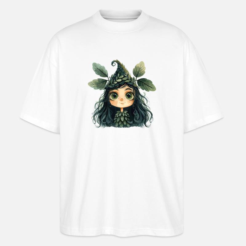 Blätterkönigin Waldwesen Waldfee - Stanley/Stella Oversized Unisex Bio T-Shirt Blaster 2.0 - Weiß