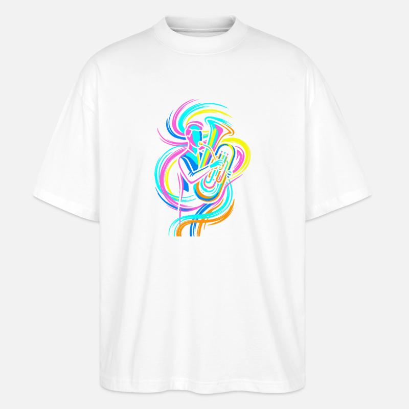 Tuba-Spieler - Stanley/Stella Oversized Unisex Bio T-Shirt Blaster 2.0 - Weiß