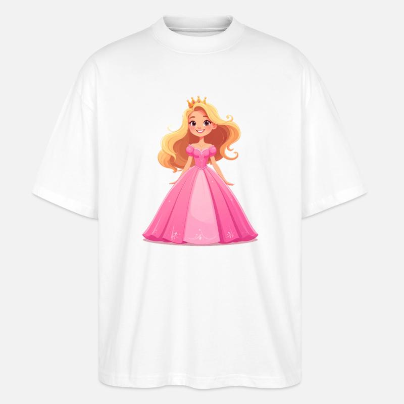 Prinzessin in einem rosa Kleid - Stanley/Stella Oversized Unisex Bio T-Shirt Blaster 2.0 - Weiß