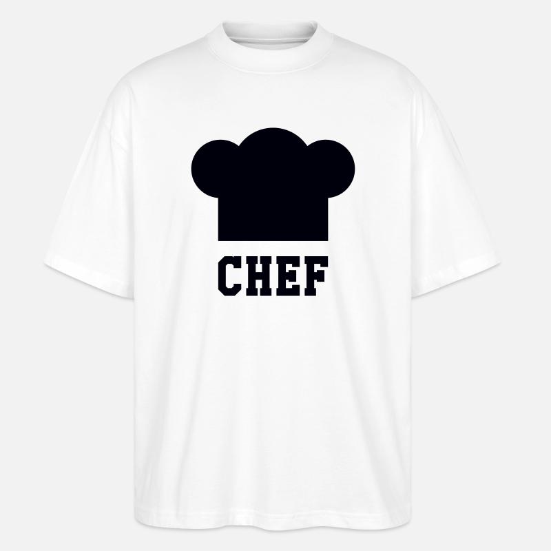 Chef Toque - Kitchen - Cook - Stanley/Stella Oversized Unisex Organic T-shirt Blaster 2.0 - white