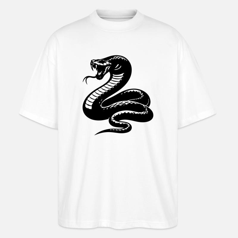 Silhouette du python serpent - T-shirt bio Blaster 2.0 coupe oversize Stanley/Stella Unisexe - blanc