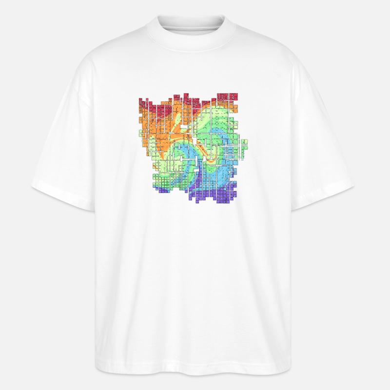 Farbwirbel Rasterkunst - Stanley/Stella Oversized Unisex Bio T-Shirt Blaster 2.0 - Weiß