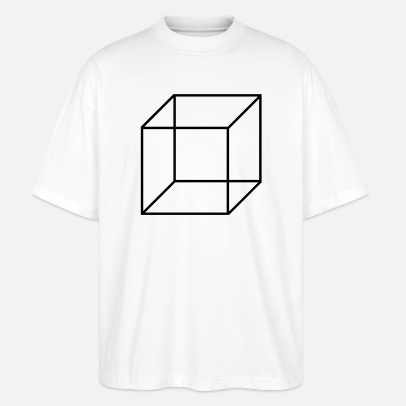 Würfel Quadrat - Stanley/Stella Oversized Unisex Bio T-Shirt Blaster 2.0 - Weiß