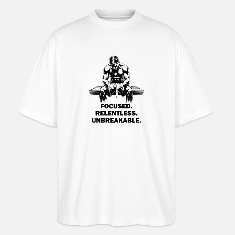 Combattant MMA concentré, implacable et incassable - T-shirt bio Blaster 2.0 coupe oversize Stanley/Stella Unisexe - blanc