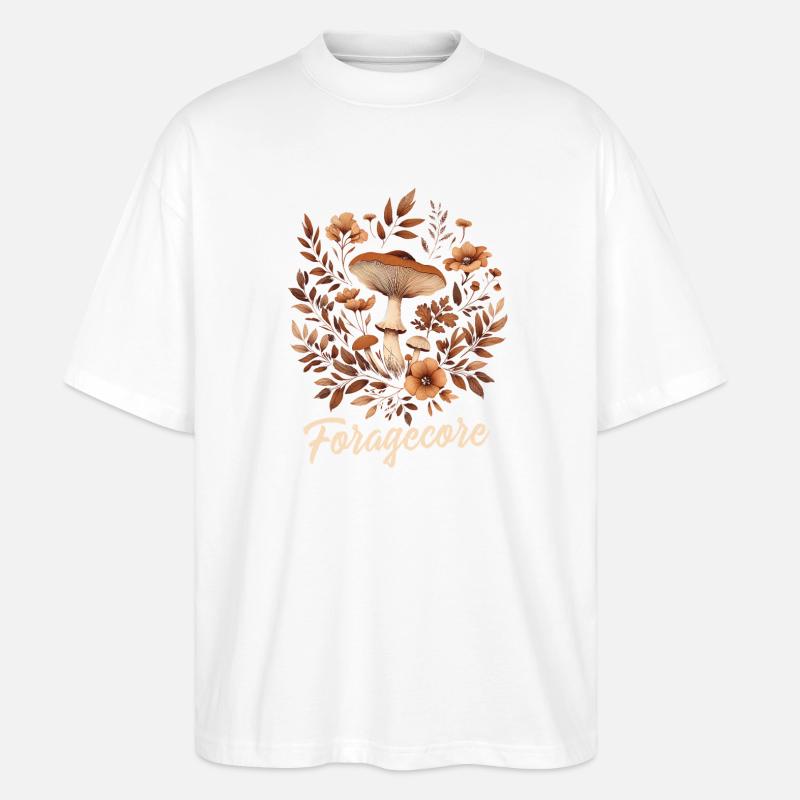 Sammel Ästhetik | Pilze Wald Herbst - Stanley/Stella Oversized Unisex Bio T-Shirt Blaster 2.0 - Weiß