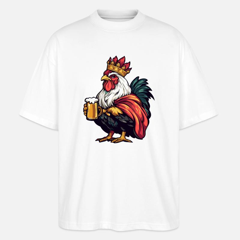 Hahn Bier König - Stanley/Stella Oversized Unisex Bio T-Shirt Blaster 2.0 - Weiß
