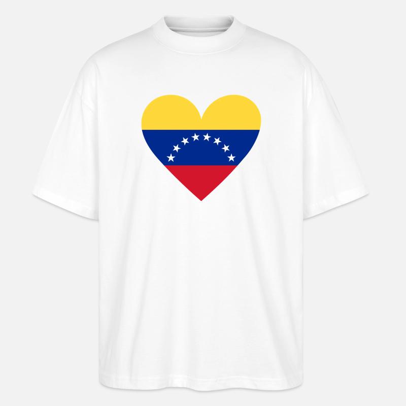 Venezuela Herz Flagge Design - Stanley/Stella Oversized Unisex Bio T-Shirt Blaster 2.0 - Weiß