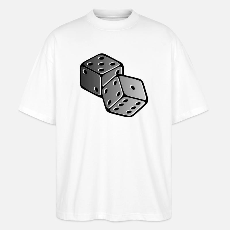 Würfel - Stanley/Stella Oversized Unisex Bio T-Shirt Blaster 2.0 - Weiß