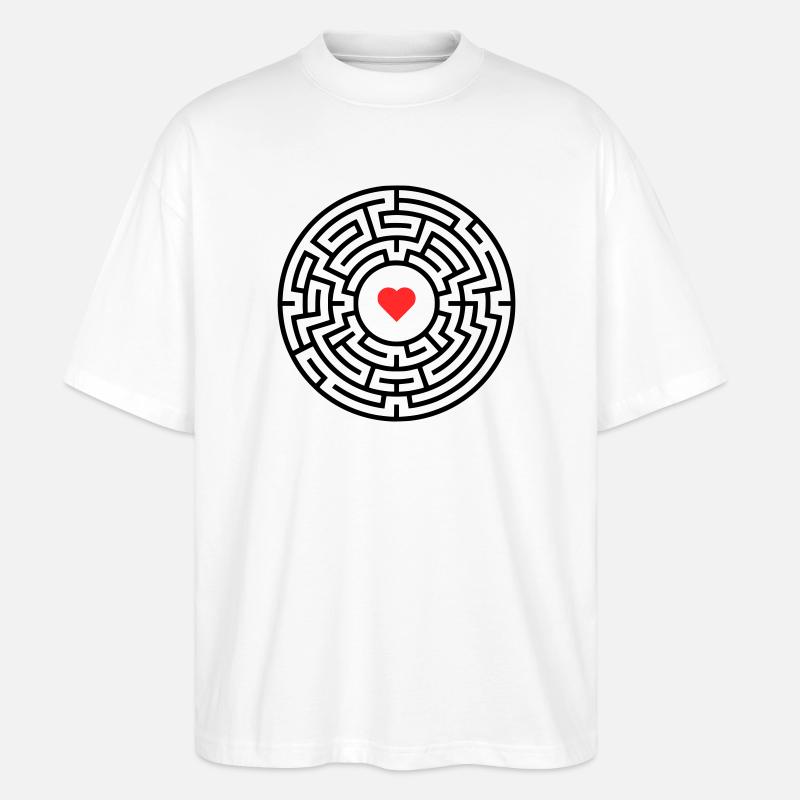 Labyrinthe du Labyrinthe Heart Maze - T-shirt bio Blaster 2.0 coupe oversize Stanley/Stella Unisexe - blanc