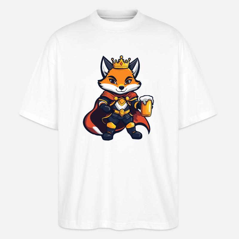 Roi de la Bière Fox - T-shirt bio Blaster 2.0 coupe oversize Stanley/Stella Unisexe - blanc