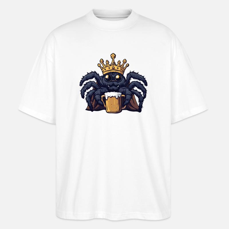 Tarantula Bier König - Stanley/Stella Oversized Unisex Bio T-Shirt Blaster 2.0 - Weiß