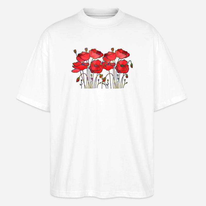 Blumen - Stanley/Stella Oversized Unisex Bio T-Shirt Blaster 2.0 - Weiß