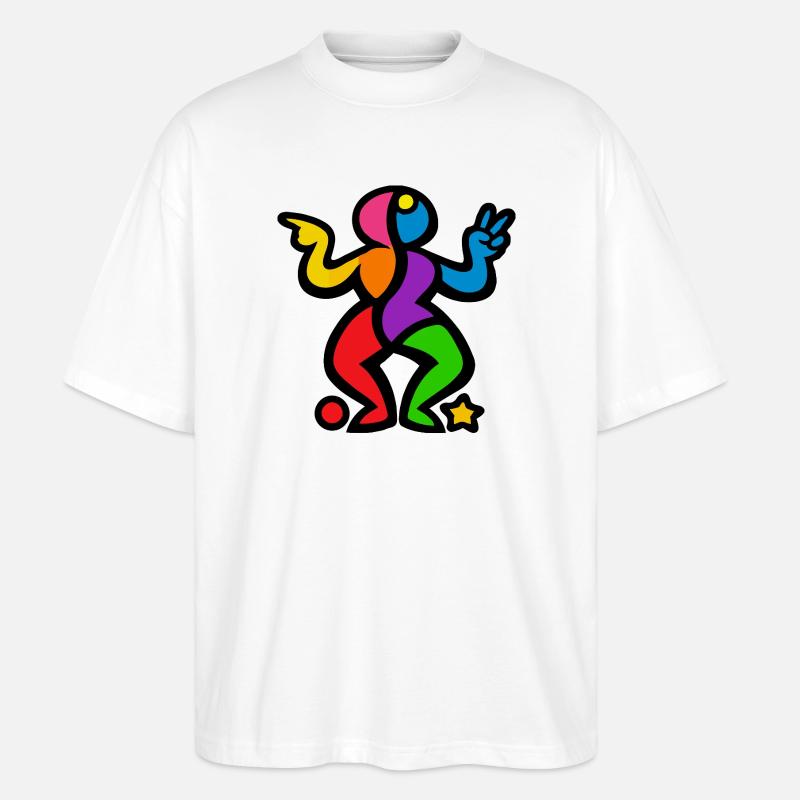 Bunte Tanzform - Stanley/Stella Oversized Unisex Bio T-Shirt Blaster 2.0 - Weiß