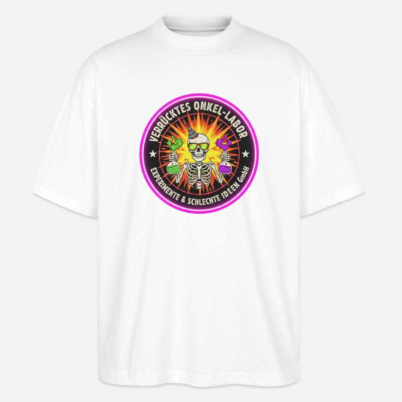 Crazy Uncle Lab - Experiments & Ideas - Stanley/Stella Oversized Unisex Organic T-shirt Blaster 2.0 - white