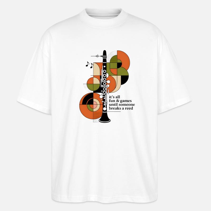 Spaß bis das Rohrblatt bricht | Klarinette - Stanley/Stella Oversized Unisex Bio T-Shirt Blaster 2.0 - Weiß