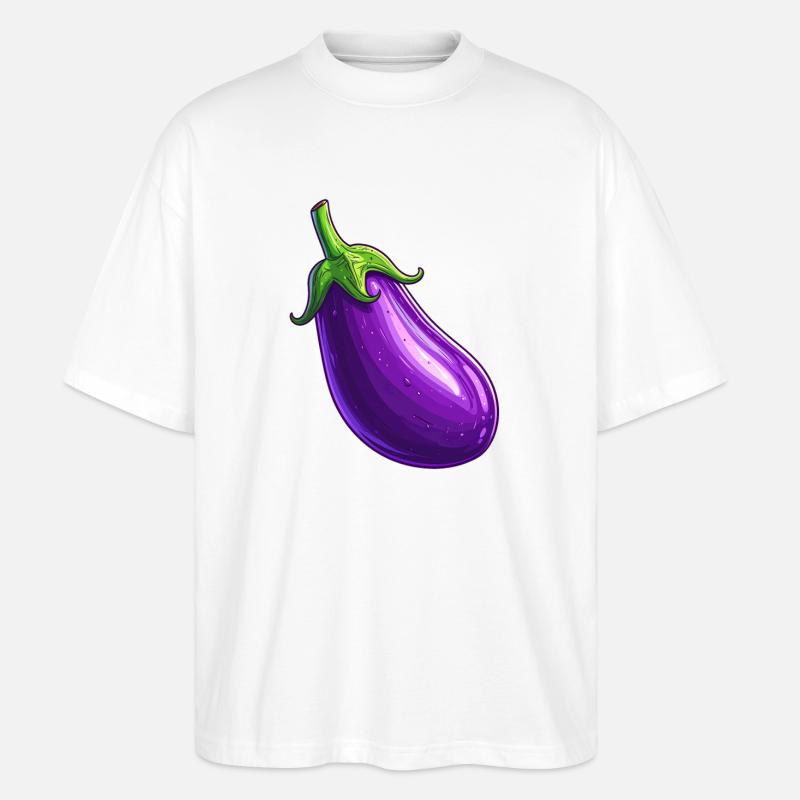 Aubergine - Stanley/Stella Oversized Unisex Bio T-Shirt Blaster 2.0 - Weiß