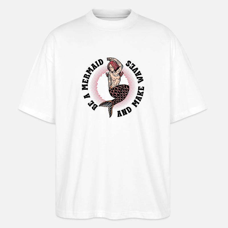 Diction de la sirène – Déclaration vintage Make Waves - T-shirt bio Blaster 2.0 coupe oversize Stanley/Stella Unisexe - blanc