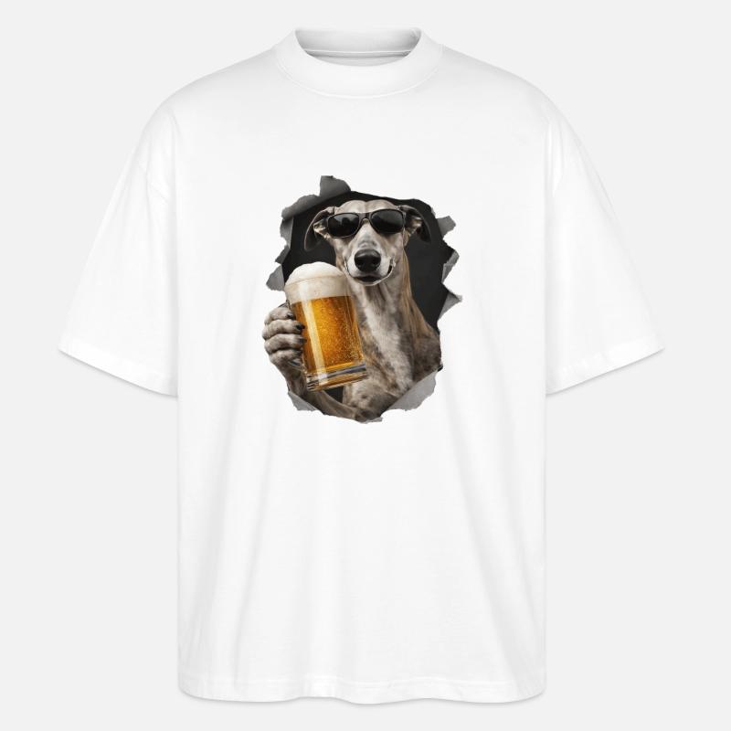 Windhund Bier - Stanley/Stella Oversized Unisex Bio T-Shirt Blaster 2.0 - Weiß
