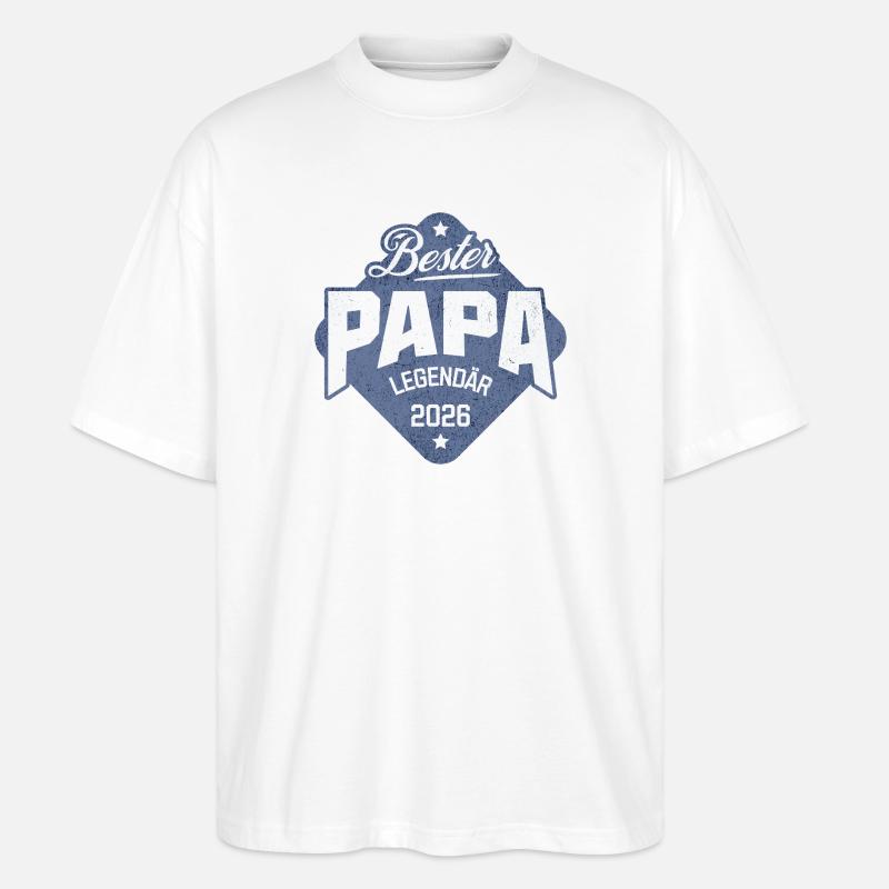 Bester Papa 2026 - Stanley/Stella Oversized Unisex Bio T-Shirt Blaster 2.0 - Weiß