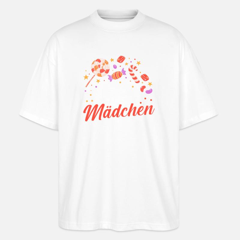 Süschigkeiten Naschkatze Süßes Mädchen - Stanley/Stella Oversized Unisex Bio T-Shirt Blaster 2.0 - Weiß