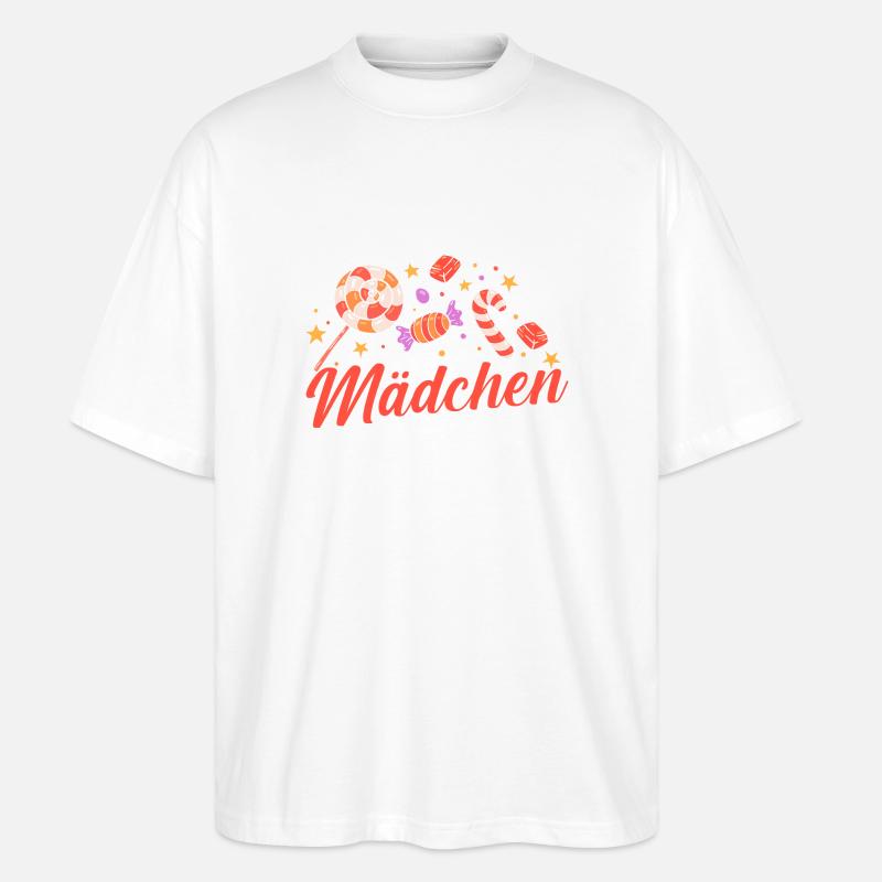 Süschigkeiten Naschkatze Süßes Mädchen - Stanley/Stella Oversized Unisex Bio T-Shirt Blaster 2.0 - Weiß
