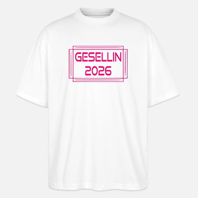 Certificat de compagnon Diplôme 2026 Compagne - T-shirt bio Blaster 2.0 coupe oversize Stanley/Stella Unisexe - blanc