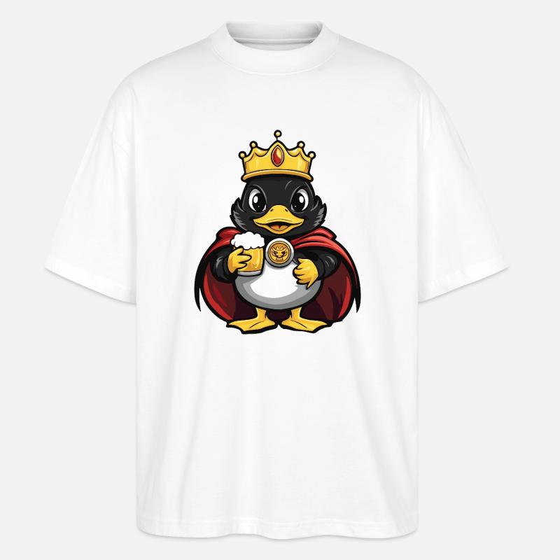Ente Bier König - Stanley/Stella Oversized Unisex Bio T-Shirt Blaster 2.0 - Weiß