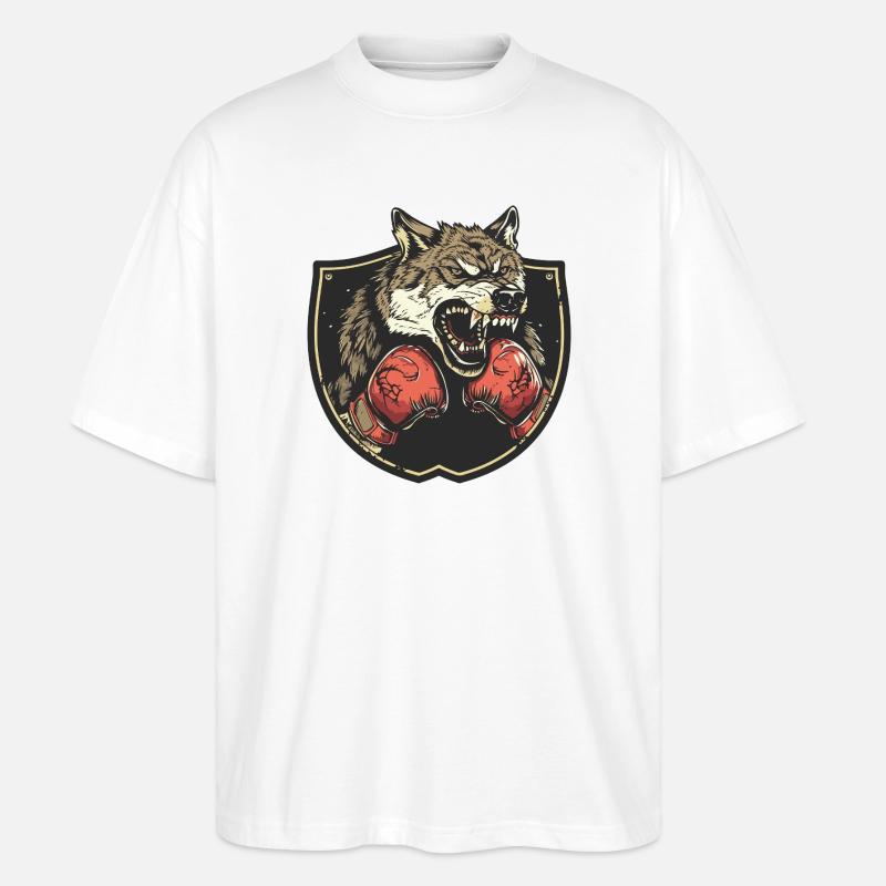 Wolf Boxer MMA - Stanley/Stella Oversized Unisex Bio T-Shirt Blaster 2.0 - Weiß