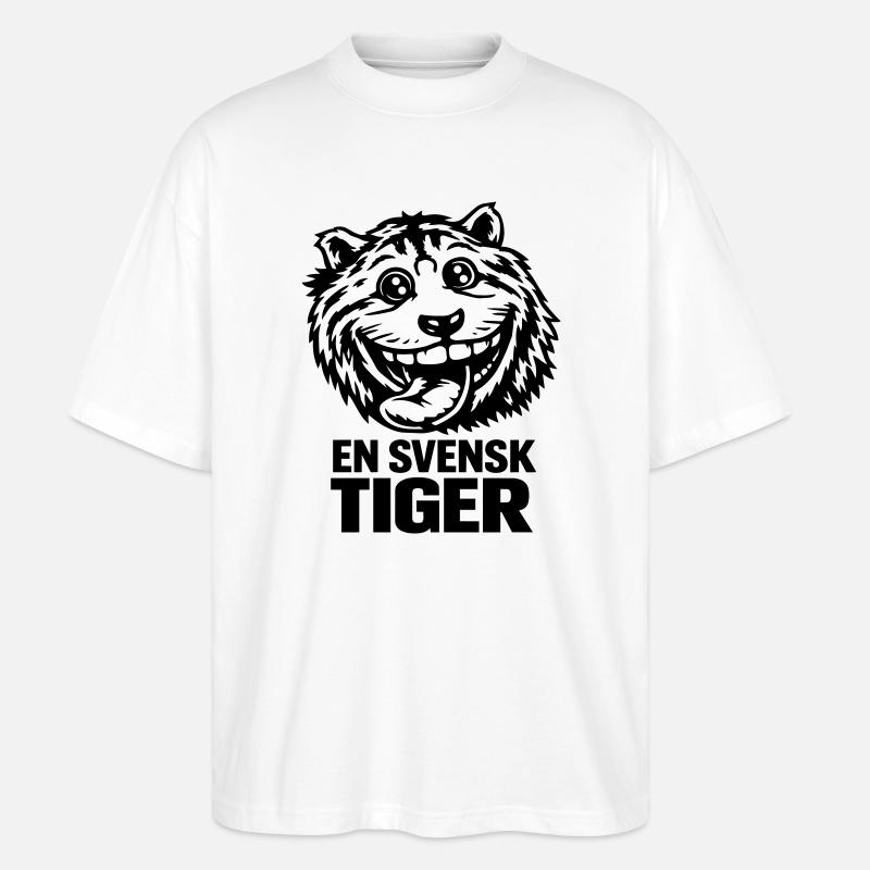 Ein schwedischer Tiger - Stanley/Stella Oversized Unisex Bio T-Shirt Blaster 2.0 - Weiß