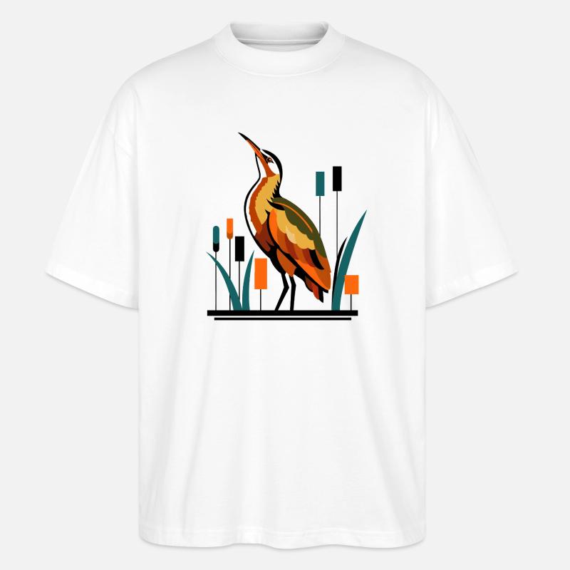Rohrdommel  - Stanley/Stella Oversized Unisex Bio T-Shirt Blaster 2.0 - Weiß