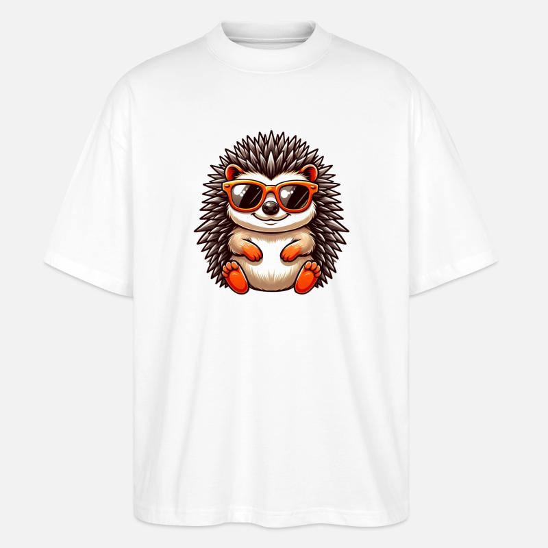 Igel Mit Sonnenbrille Igel Sarkasmus Tierliebhaber - Stanley/Stella Oversized Unisex Bio T-Shirt Blaster 2.0 - Weiß