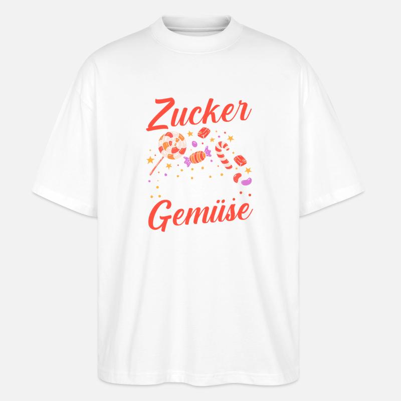 Süschigkeiten Naschkatze Süßes Mädchen - Stanley/Stella Oversized Unisex Bio T-Shirt Blaster 2.0 - Weiß