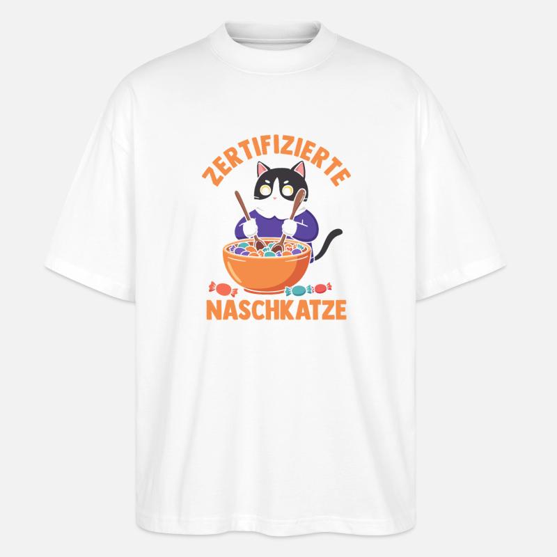 Süschigkeiten Naschkatze Süßes Mädchen - Stanley/Stella Oversized Unisex Bio T-Shirt Blaster 2.0 - Weiß