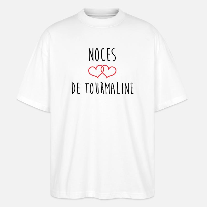 Turmalin-Hochzeit 52 Jahre Ehe - Stanley/Stella Oversized Unisex Bio T-Shirt Blaster 2.0 - Weiß