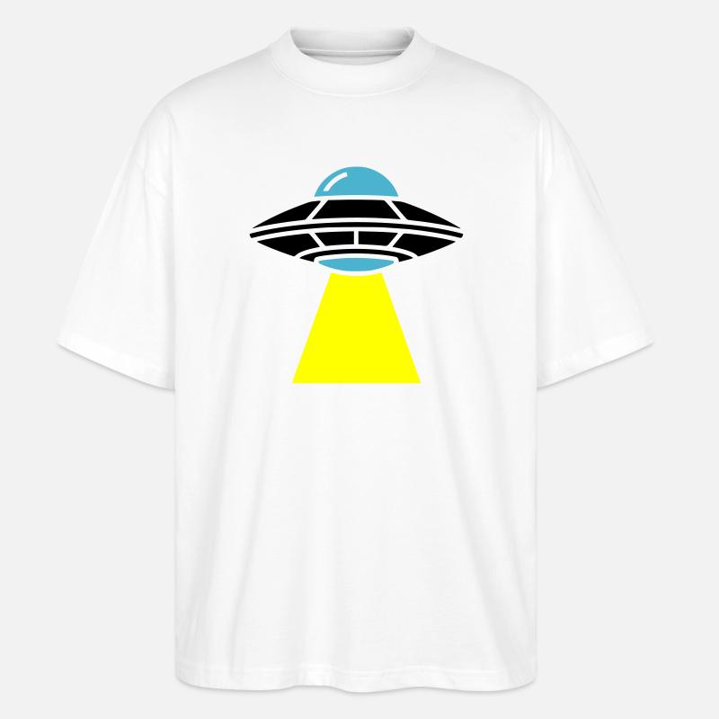 UFO Alien Raumschiff Licht - Stanley/Stella Oversized Unisex Bio T-Shirt Blaster 2.0 - Weiß