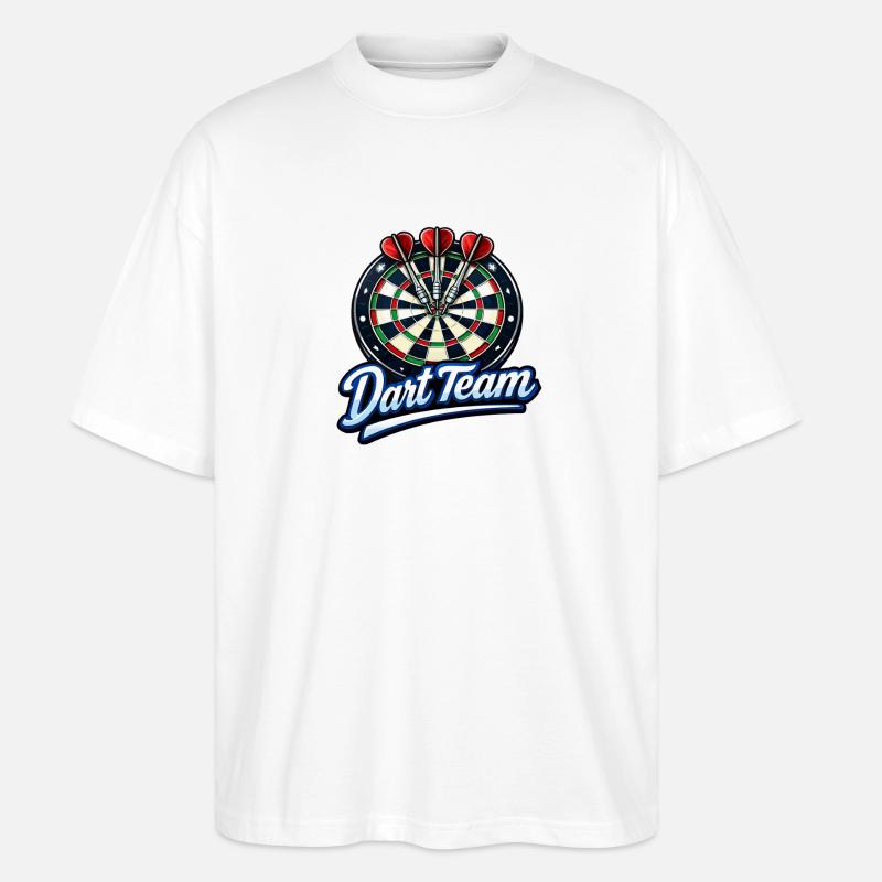 Dart Team Dartboard Power - Stanley/Stella Oversized Unisex Bio T-Shirt Blaster 2.0 - Weiß