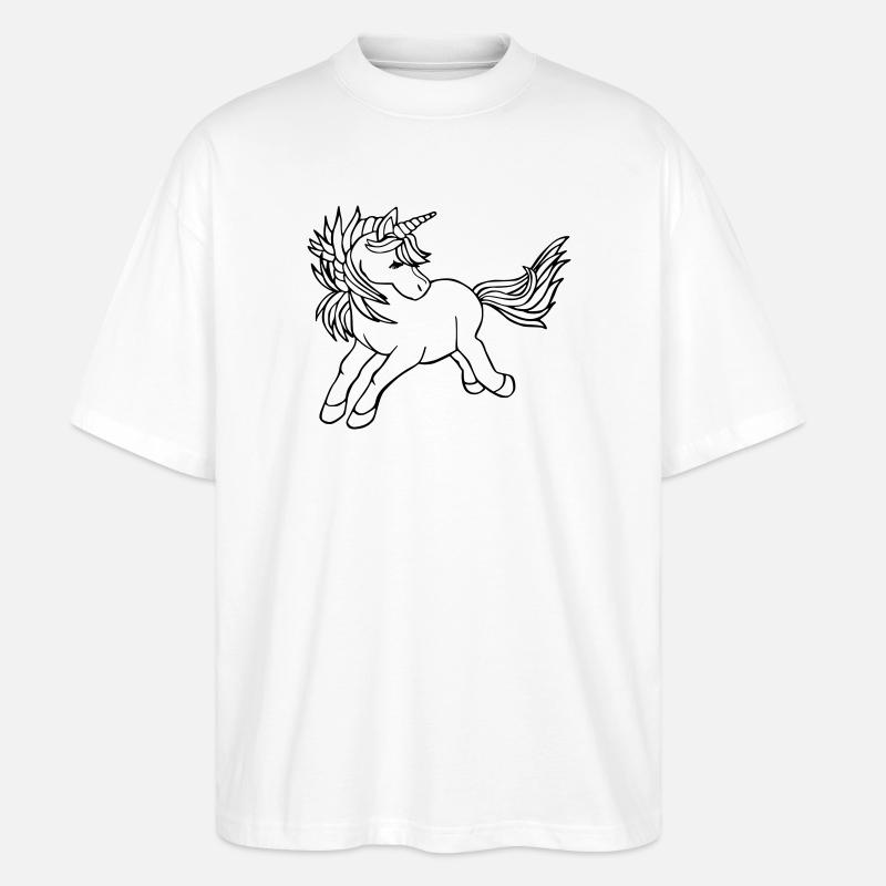 Einhorn Unicorn - Stanley/Stella Oversized Unisex Bio T-Shirt Blaster 2.0 - Weiß