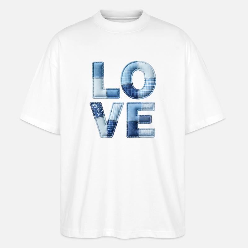 Love Moderne Patchwork Kunst - Stanley/Stella Oversized Unisex Bio T-Shirt Blaster 2.0 - Weiß