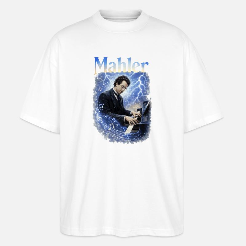 Piano Storm-lyde - Stanley/Stella Oversize Unisex Øko T-shirt Blaster 2.0 - hvid