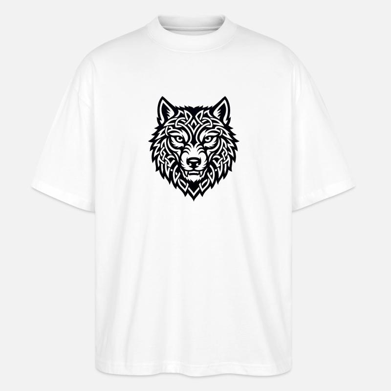 Wikingerwolf Ulfr Nordisches Kriegerdesign - Stanley/Stella Oversized Unisex Bio T-Shirt Blaster 2.0 - Weiß