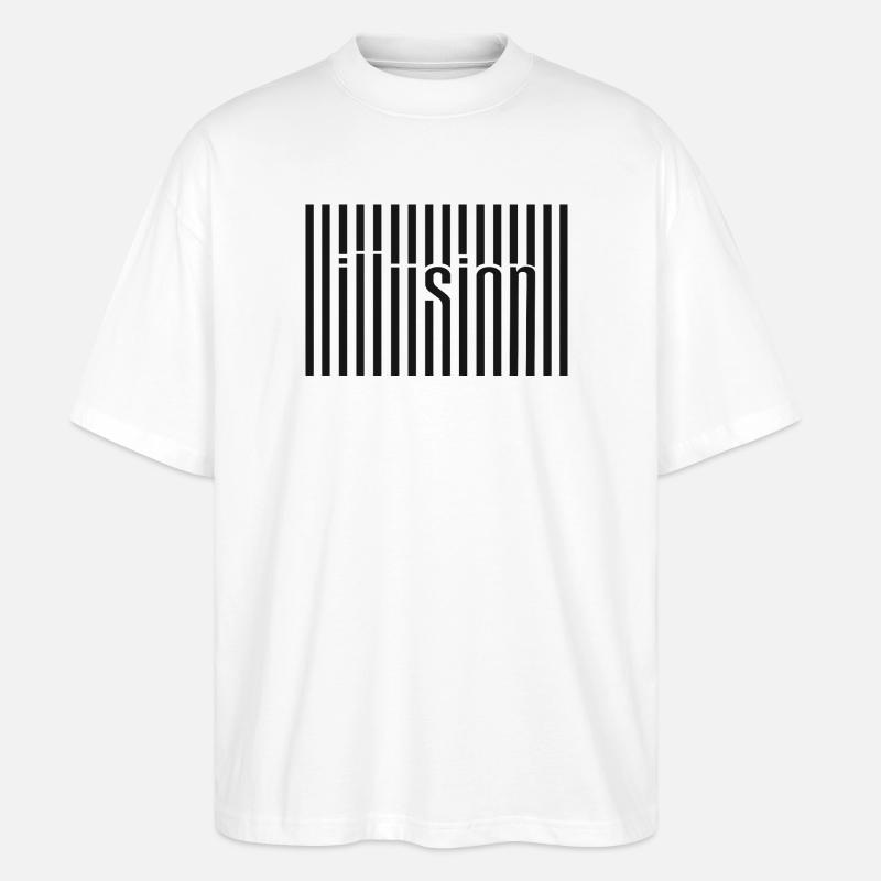 Illusion Barcode Textkunst - Stanley/Stella Oversized Unisex Bio T-Shirt Blaster 2.0 - Weiß