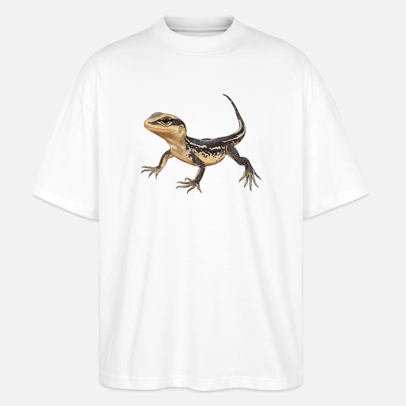 Eidechsen Eidechse - Stanley/Stella Oversized Unisex Bio T-Shirt Blaster 2.0 - Weiß