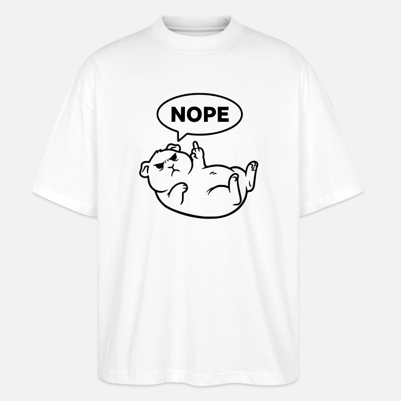 Cochon d’Inde rongeur Non noir - T-shirt bio Blaster 2.0 coupe oversize Stanley/Stella Unisexe - blanc